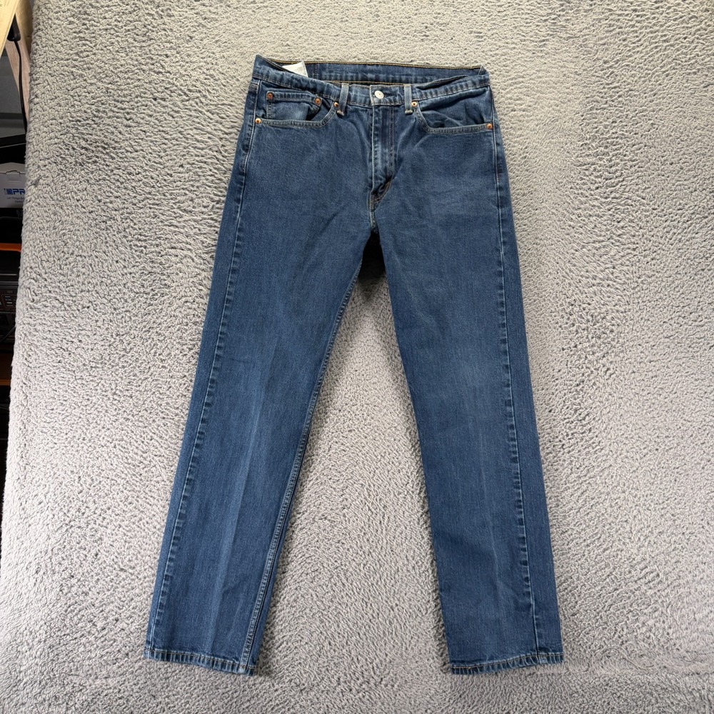 Levi's 505 Jeans Mens 33x30 Blue Cotton Denim Straight Travel Workwear Stretch